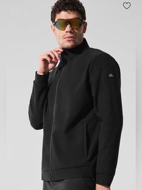Alo Yoga Conquer Max Mock Neck Full Zip Black Size XL